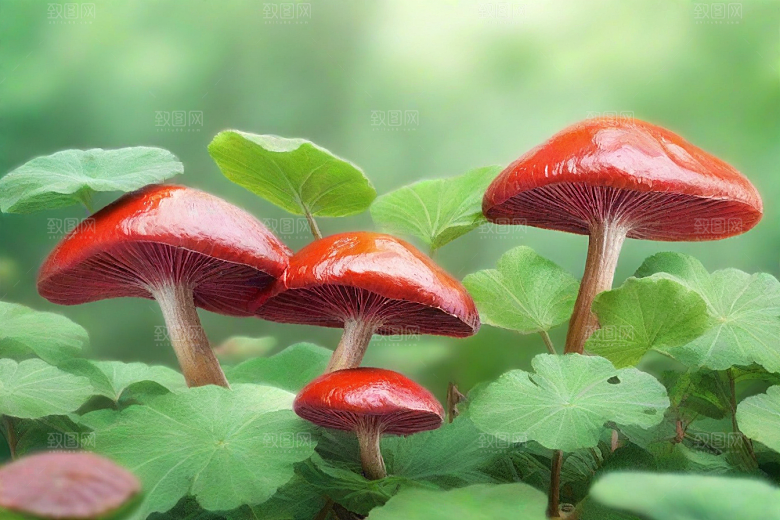 灵芝植物插图图片
