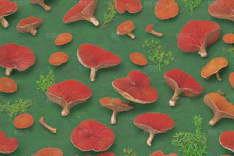 灵芝植物插图图片
