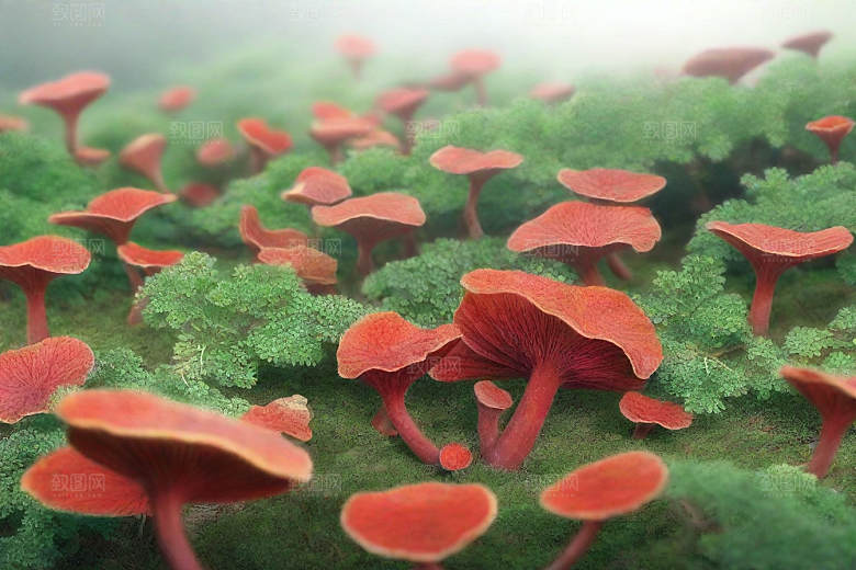 灵芝植物插图图片