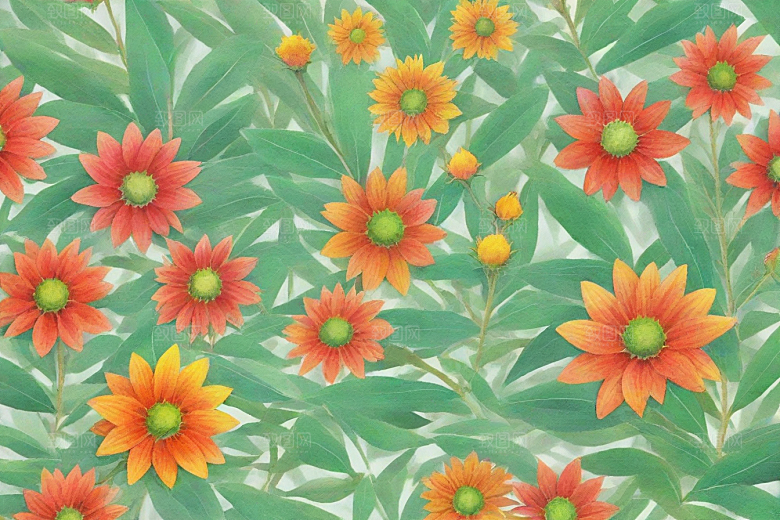 红花植物插图图片