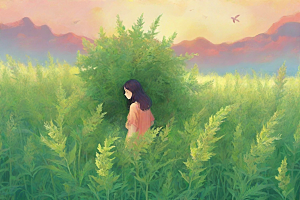 青蒿植物插图图片