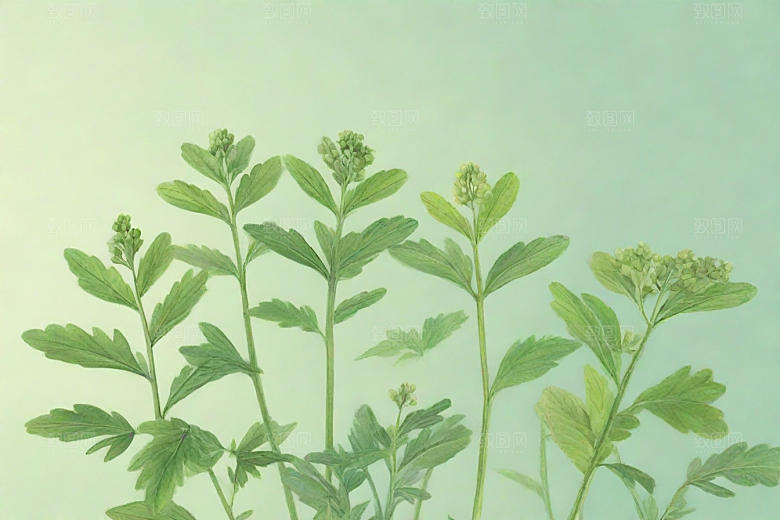 独活植物插图图片