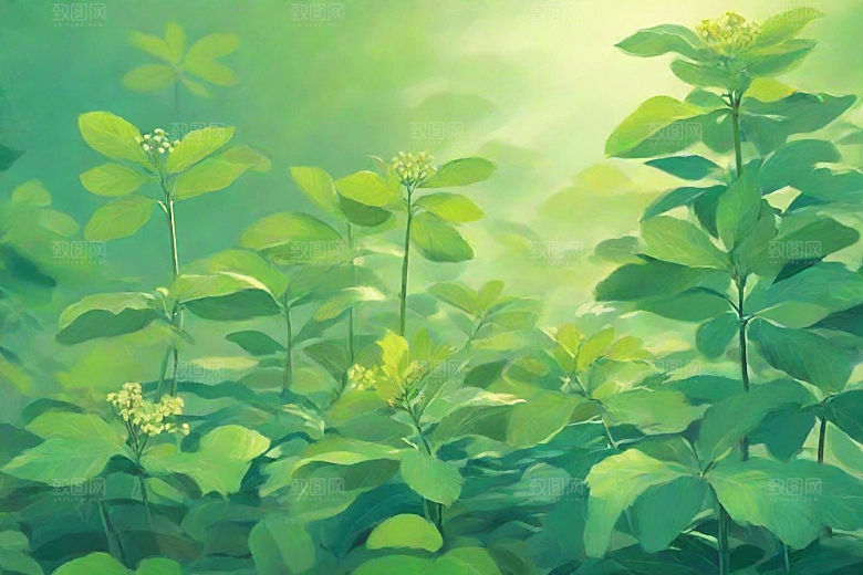 独活植物插图图片