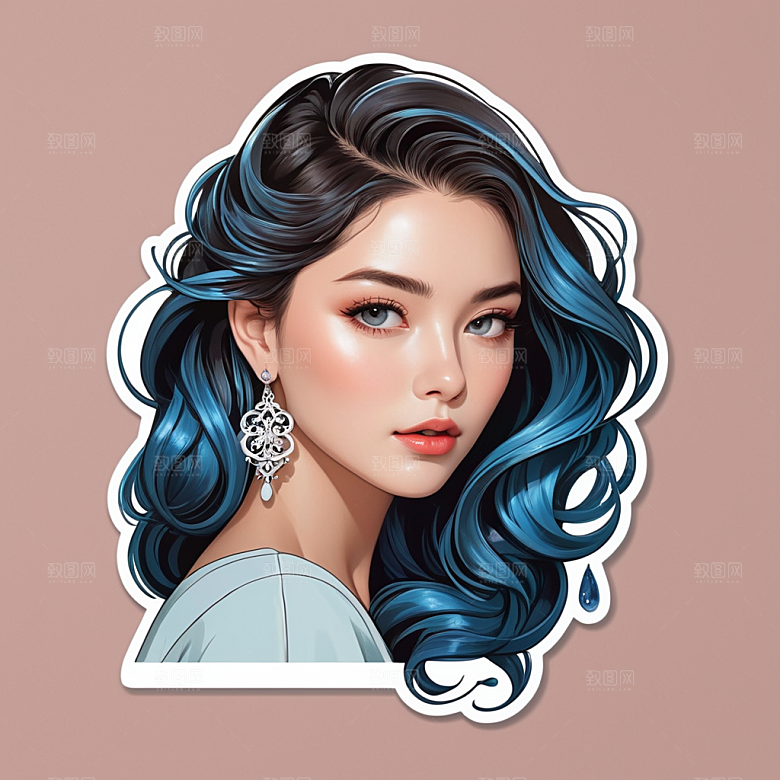 护发素插画卡通风格贴纸