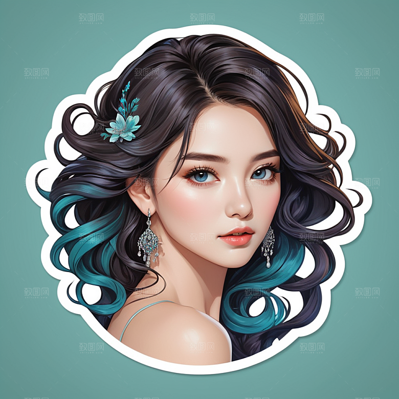护发素插画卡通风格贴纸