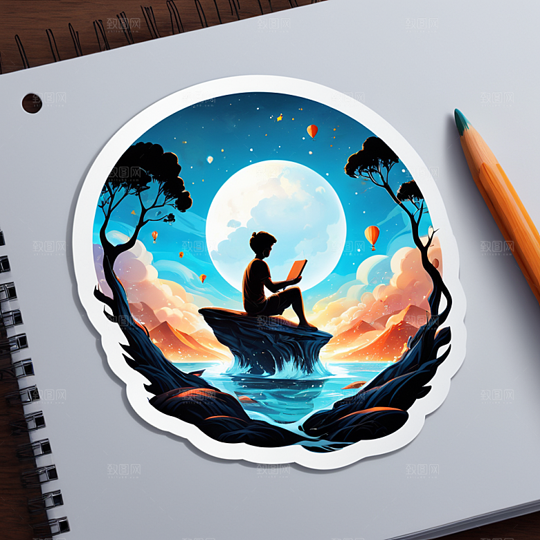 搜索插画卡通风格贴纸
