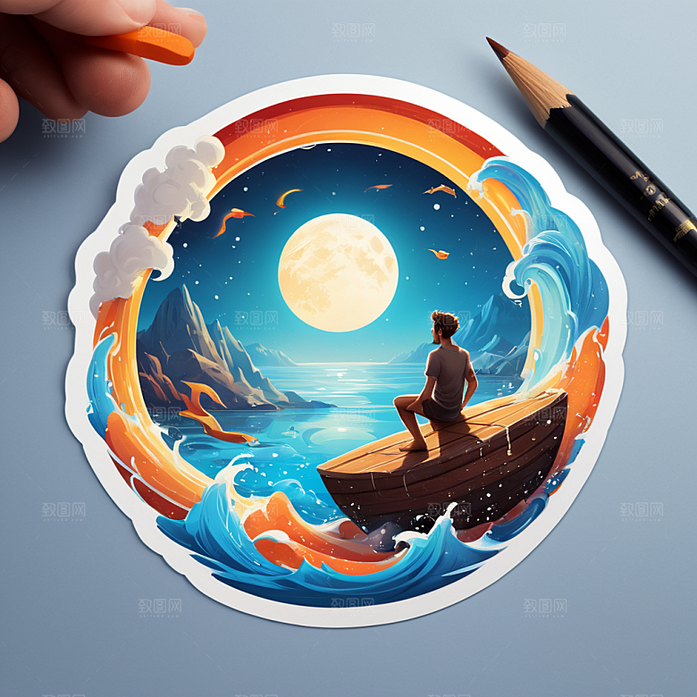 搜索插画卡通风格贴纸