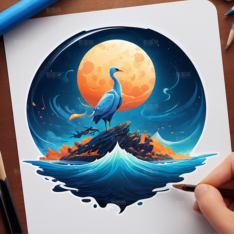 消息插画卡通风格贴纸