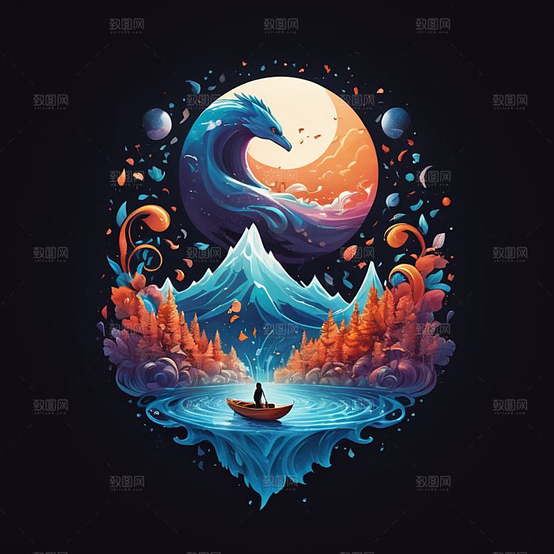 音乐插画卡通风格贴纸