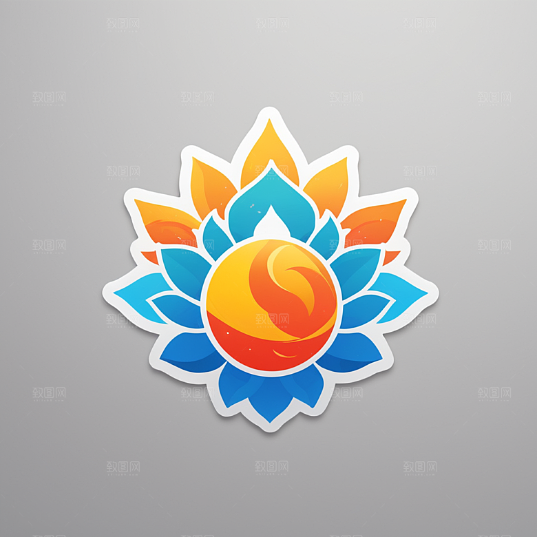 太阳插画卡通风格贴纸