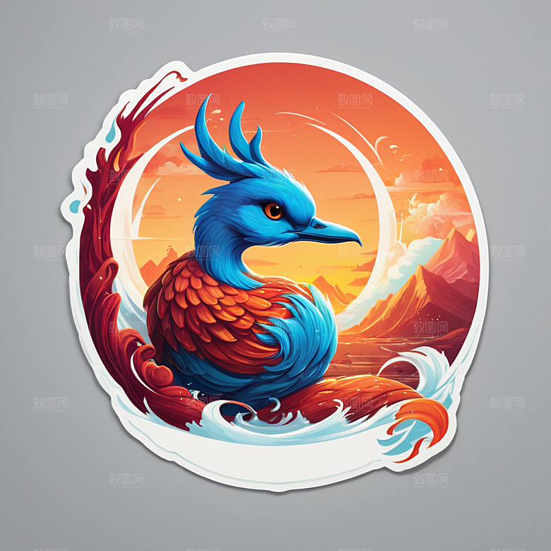 呼叫插画卡通风格贴纸