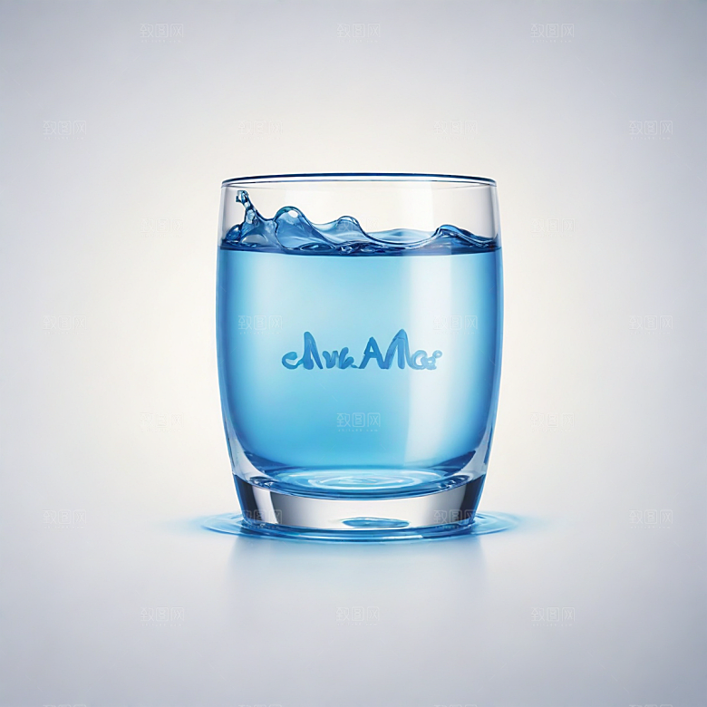 水杯插画卡通风格贴纸