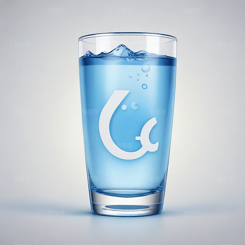 水杯插画卡通风格贴纸