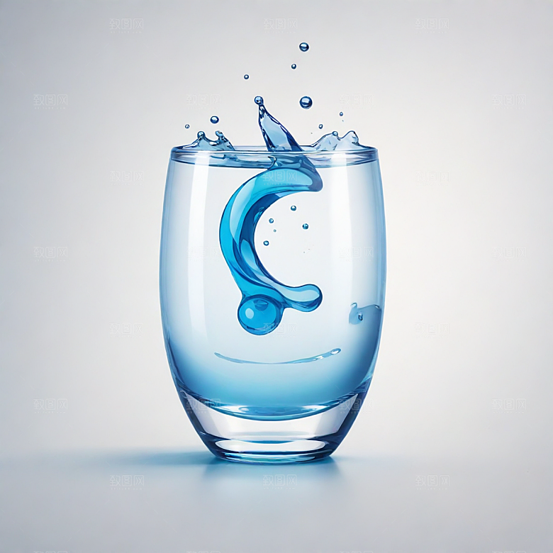 水杯插画卡通风格贴纸