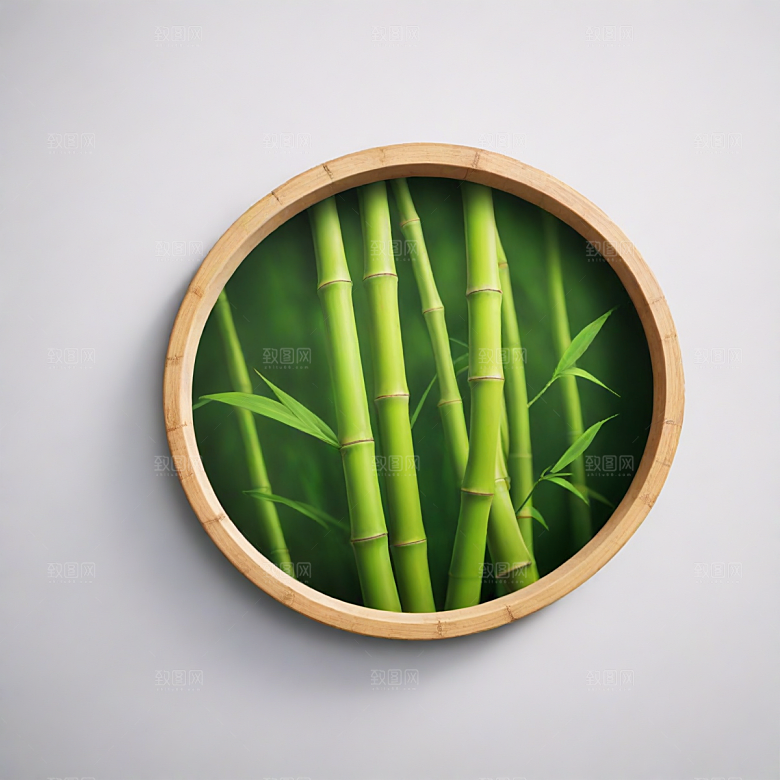 竹子插画卡通风格贴纸