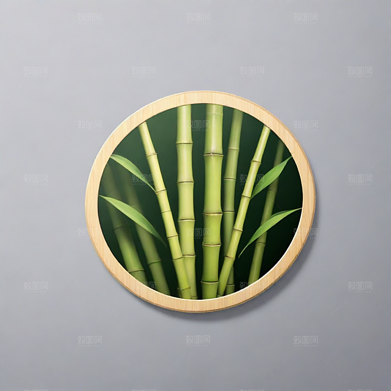 竹子插画卡通风格贴纸