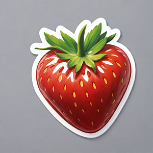 草莓插画卡通风格贴纸