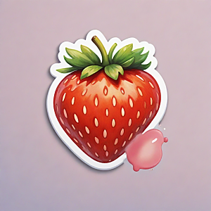 草莓插画卡通风格贴纸