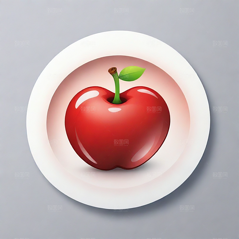 樱桃插画卡通风格贴纸