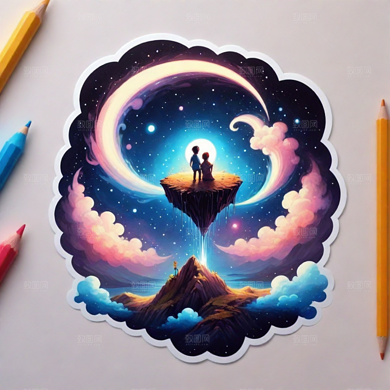 信号插画卡通风格贴纸