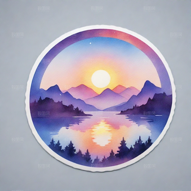 小说插画卡通风格贴纸