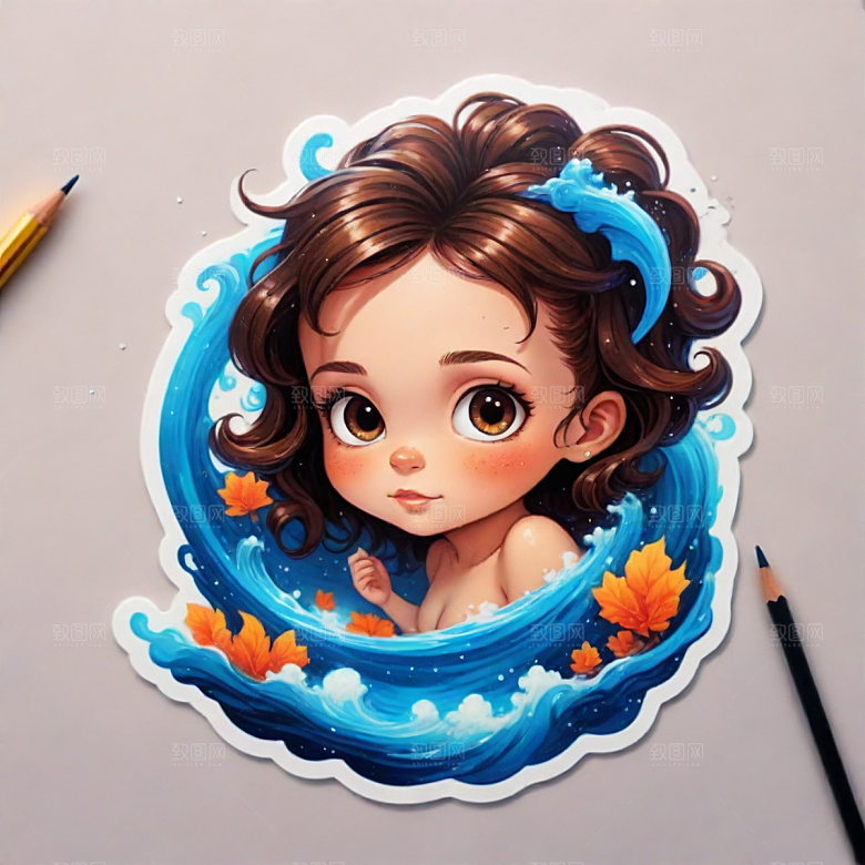 头像插画卡通风格贴纸