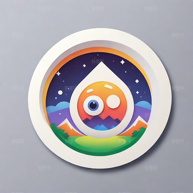 环保袋插画卡通风格贴纸