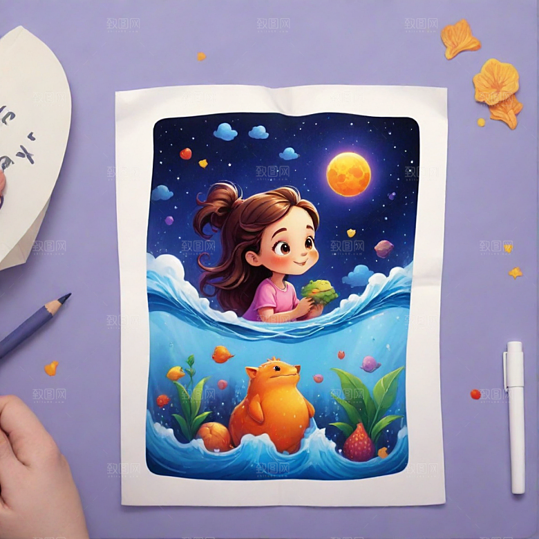 环保袋插画卡通风格贴纸