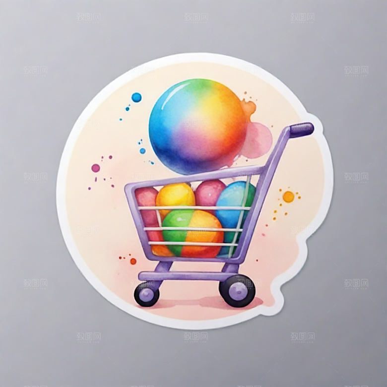 车插画卡通风格贴纸