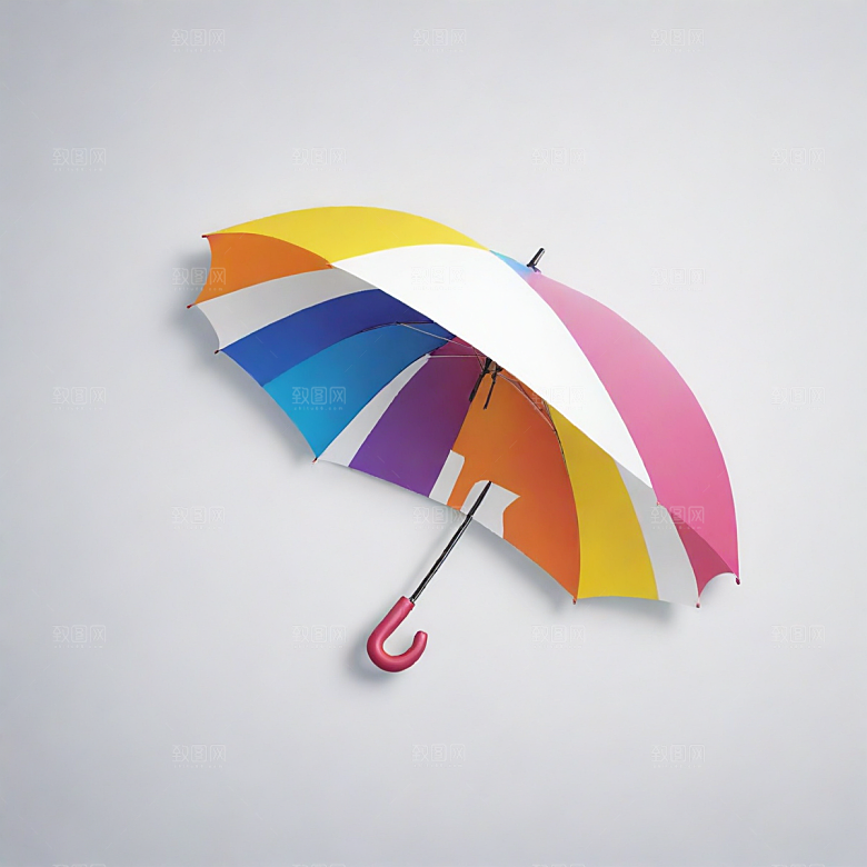 雨伞插画卡通风格贴纸