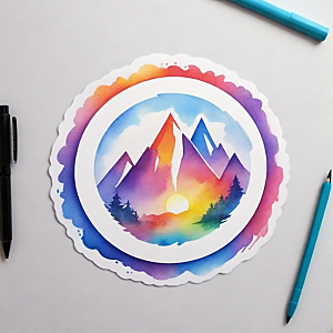 钢笔插画卡通风格贴纸