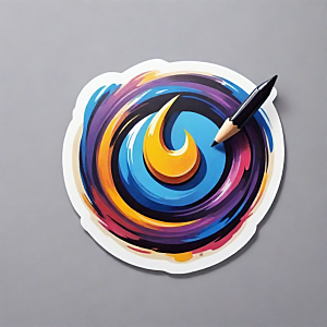钢笔插画卡通风格贴纸