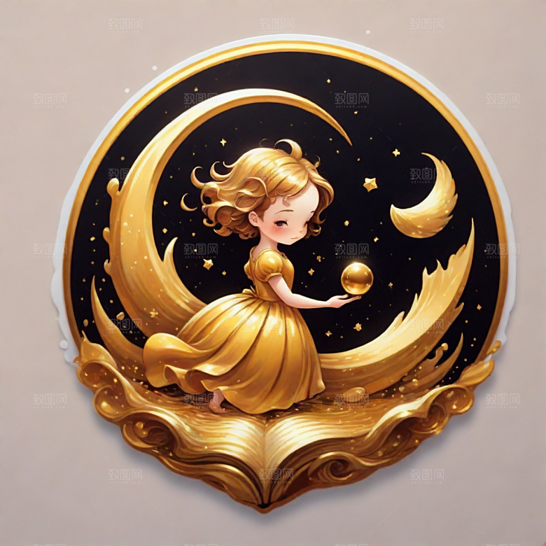 金币插画卡通风格贴纸