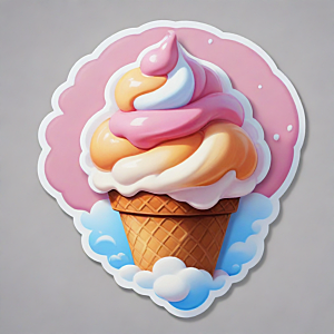 冰淇淋插画卡通风格贴纸