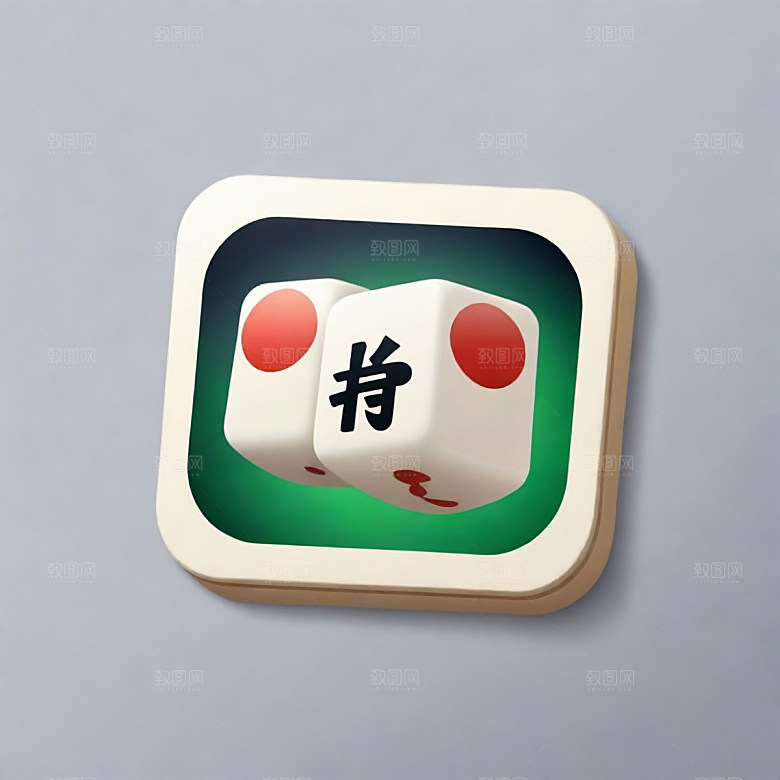 麻将插画卡通风格贴纸