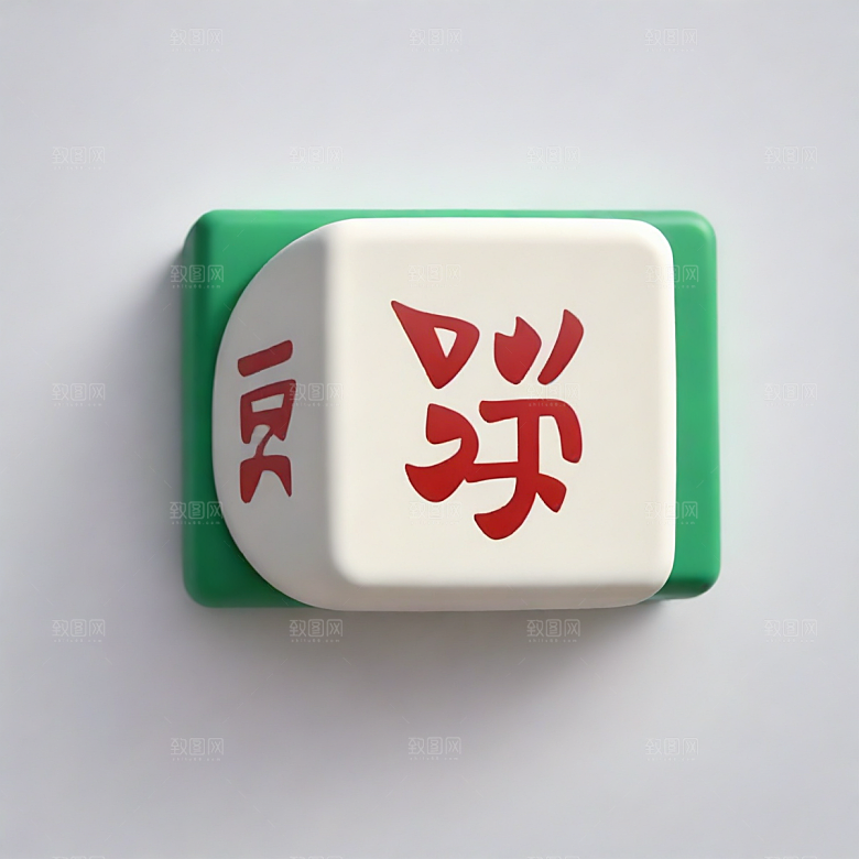 麻将插画卡通风格贴纸