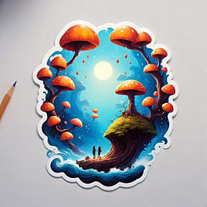 豆荚插画卡通风格贴纸