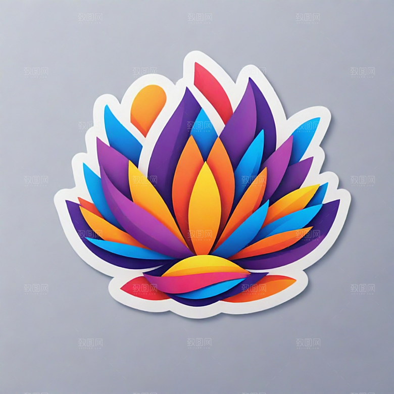 大使馆插画卡通风格贴纸