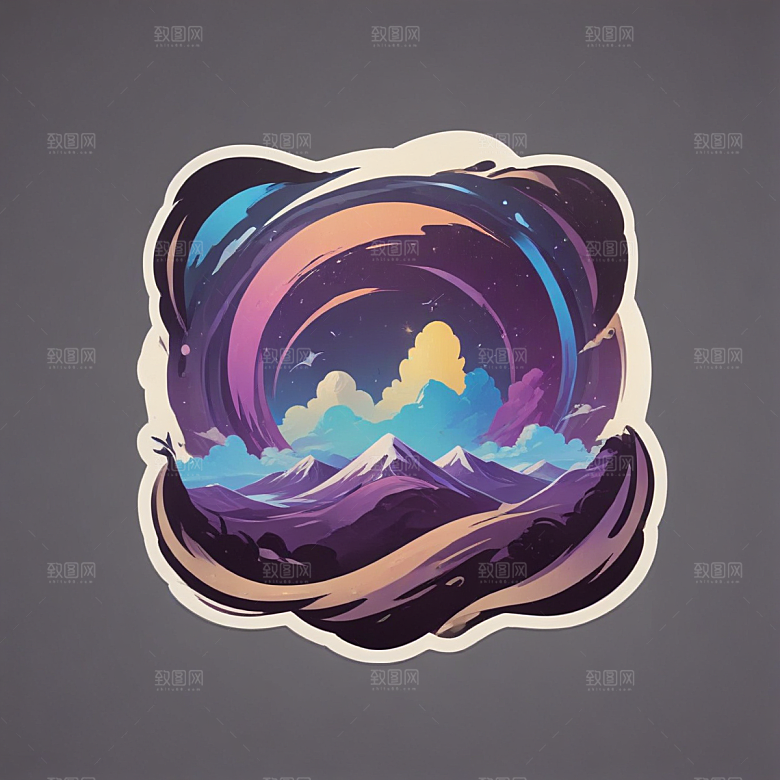 摇摆插画卡通风格贴纸