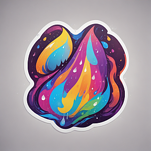 雨滴插画卡通风格贴纸