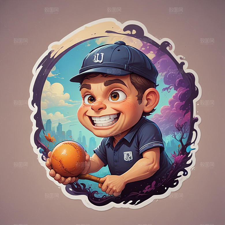 裁判插画卡通风格贴纸