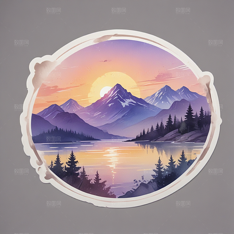 摄影师插画卡通风格贴纸