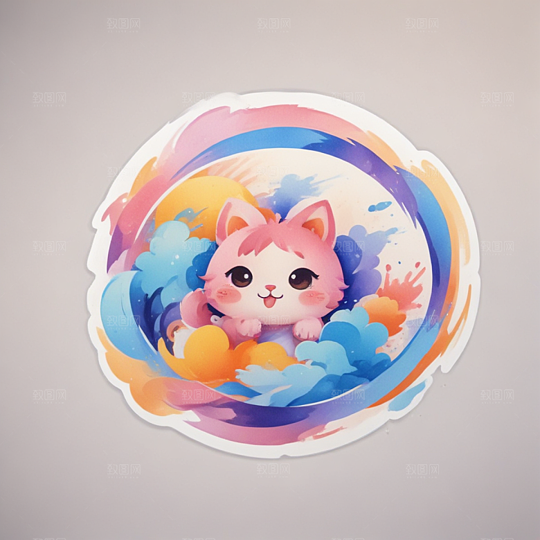 支付宝插画卡通风格贴纸
