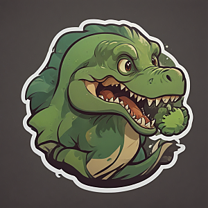 快乐恐龙插画绿色卡通恐龙图片