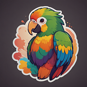 标题：色彩斑斓的鹦鹉插画图片