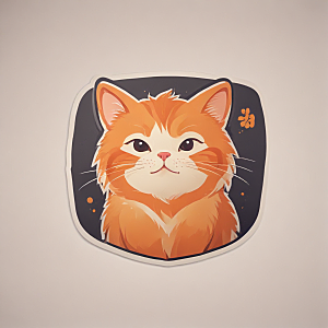 两只橙色猫咪温馨插画生活瞬间图片