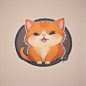 两只橙色猫咪温馨插画生活瞬间图片