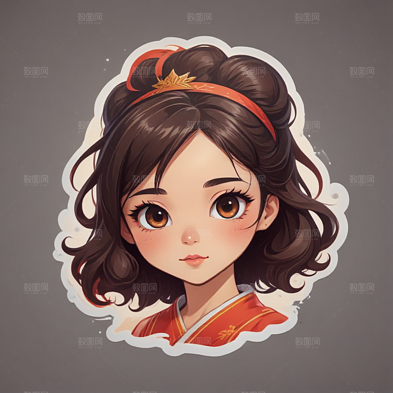 古风 美女 插画 传统服饰 可爱 少女