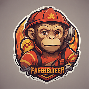 火红救援消防员猴子英勇形象图片