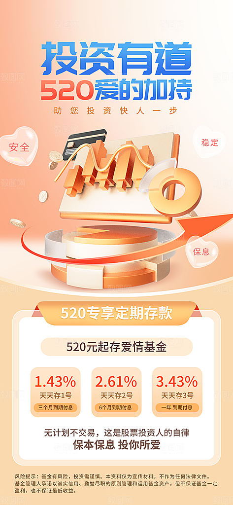 520情人节节日活动理财海报